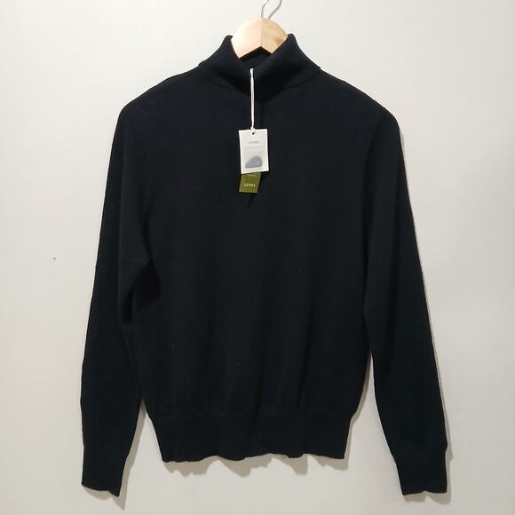 LILYSILK Cashmere Turtleneck Womens Medium Black Pullover Sweater NWT - Picture 3 of 12